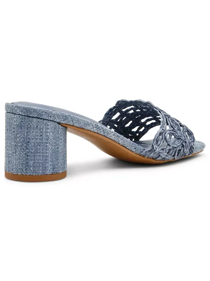Женские босоножки Flores из рафии на блочном каблуке Anne Klein — изображение 2 из 6, синий