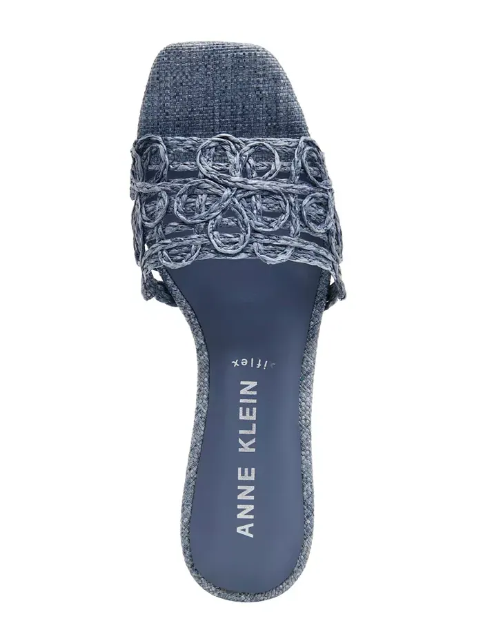 Женские босоножки Flores из рафии на блочном каблуке Anne Klein — изображение 4 из 6, синий