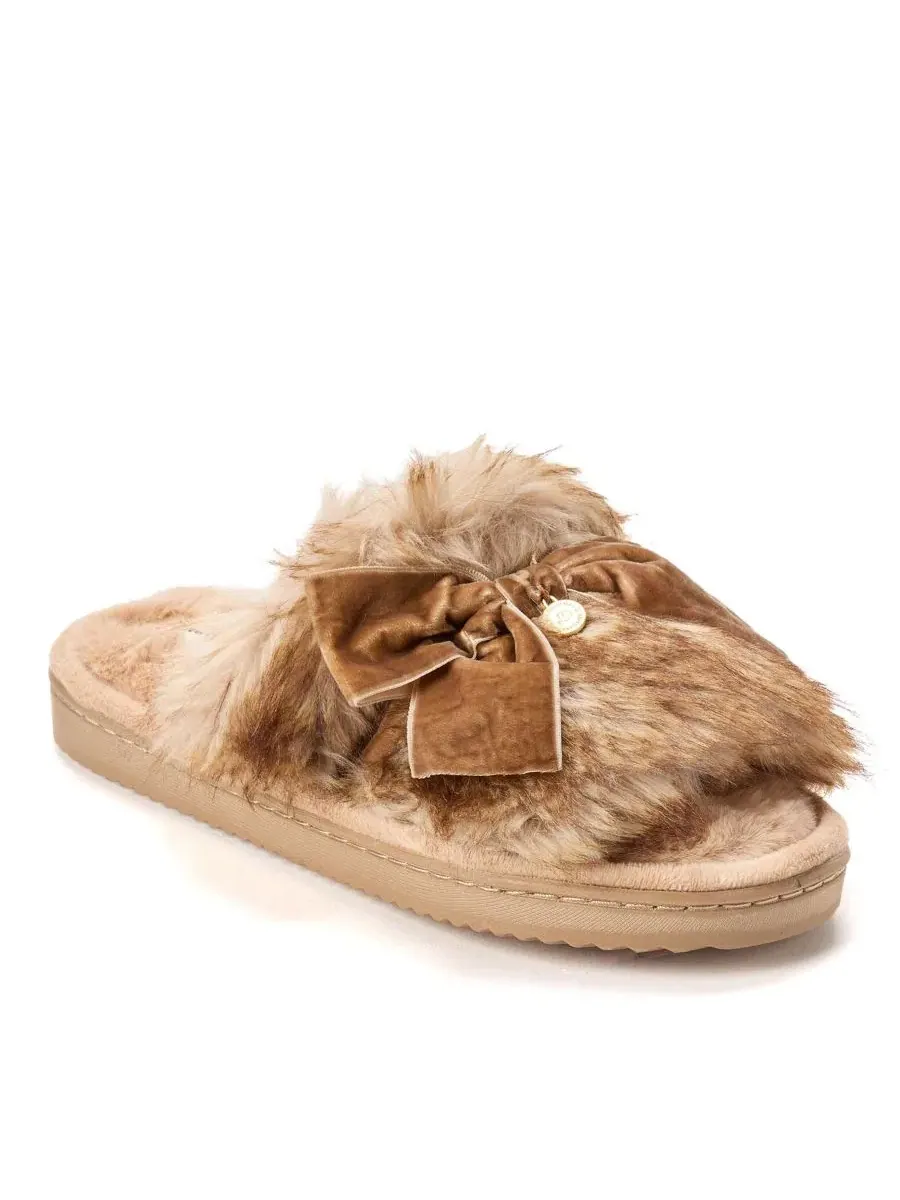 Домашние тапочки-слайды Bianca Pile Slide Slipper with Bow Dearfoams — прозрачный