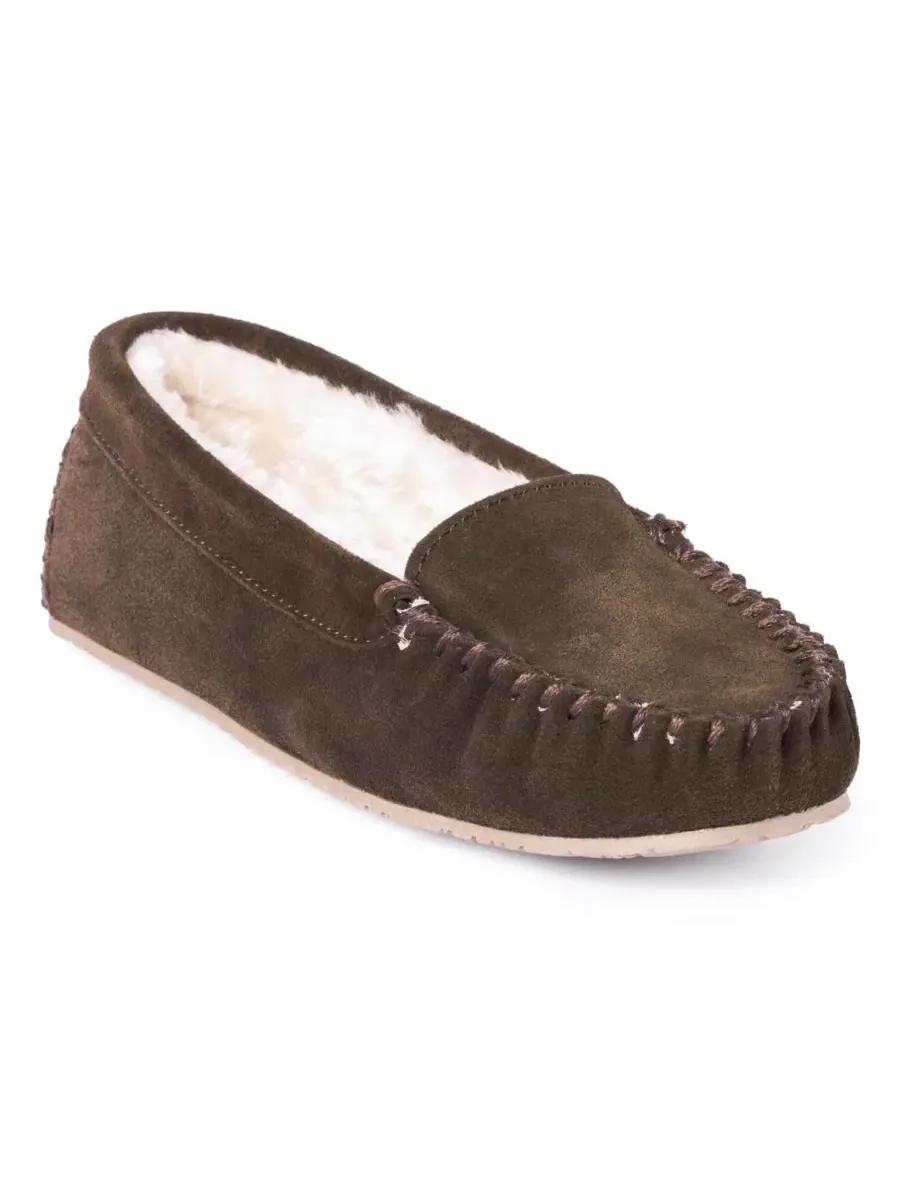 Женские тапочки из замши Venetian с подкладкой из искусственного меха Minnetonka — изображение 1 из 5, коричневый