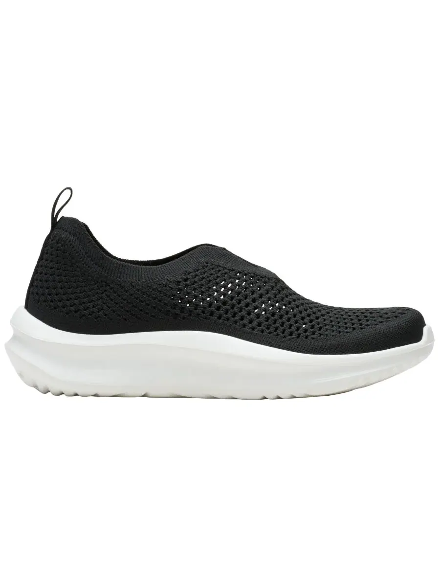 Кроссовки женские Clarks Cloudsteppers Solevana, вязаные, без шнурков — изображение 2 из 6, черный