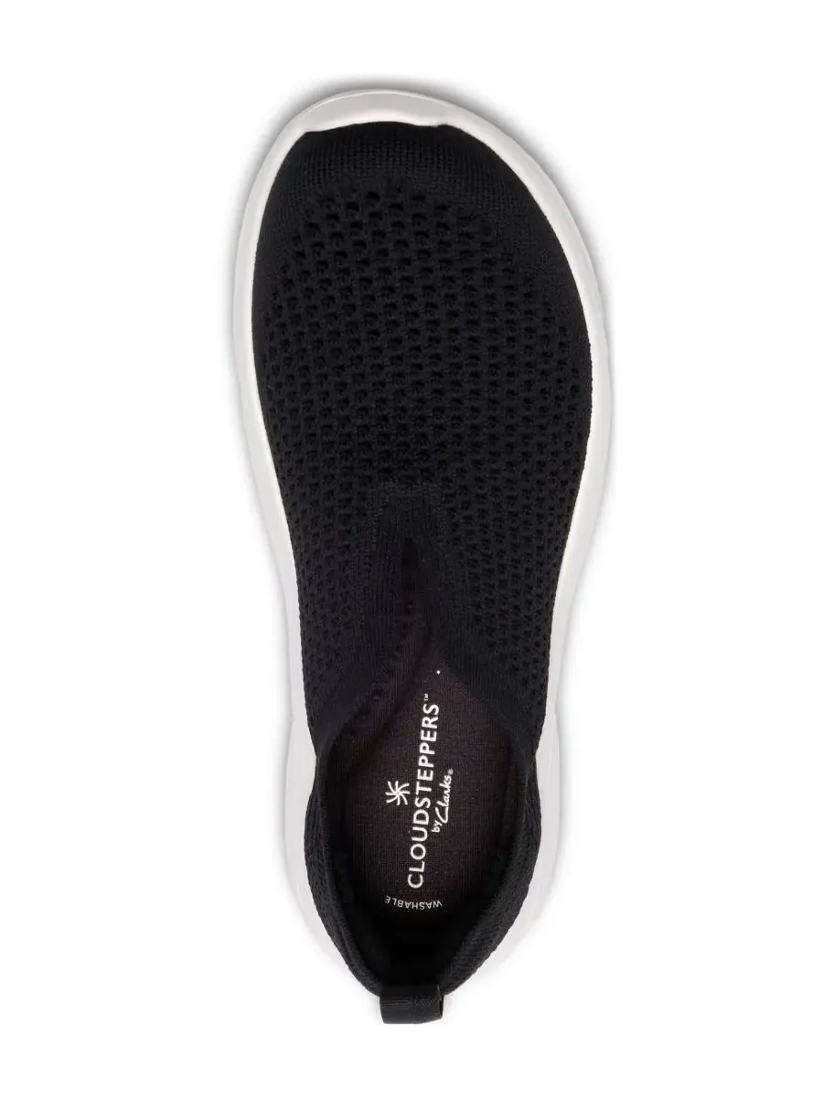 Кроссовки женские Clarks Cloudsteppers Solevana, вязаные, без шнурков — изображение 4 из 6, черный