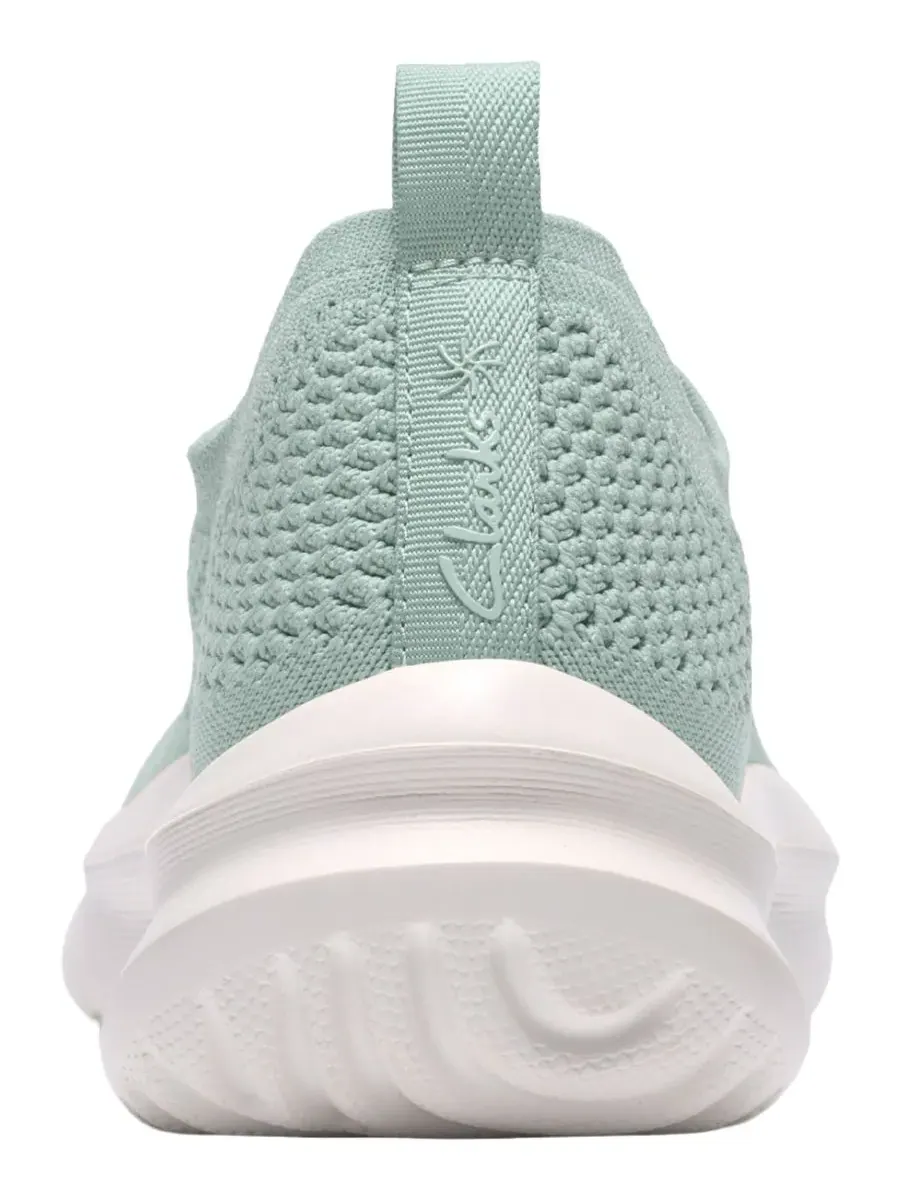 Кроссовки женские Clarks Cloudsteppers Solevana, вязаные, круглый носок — изображение 3 из 6, шалфейный