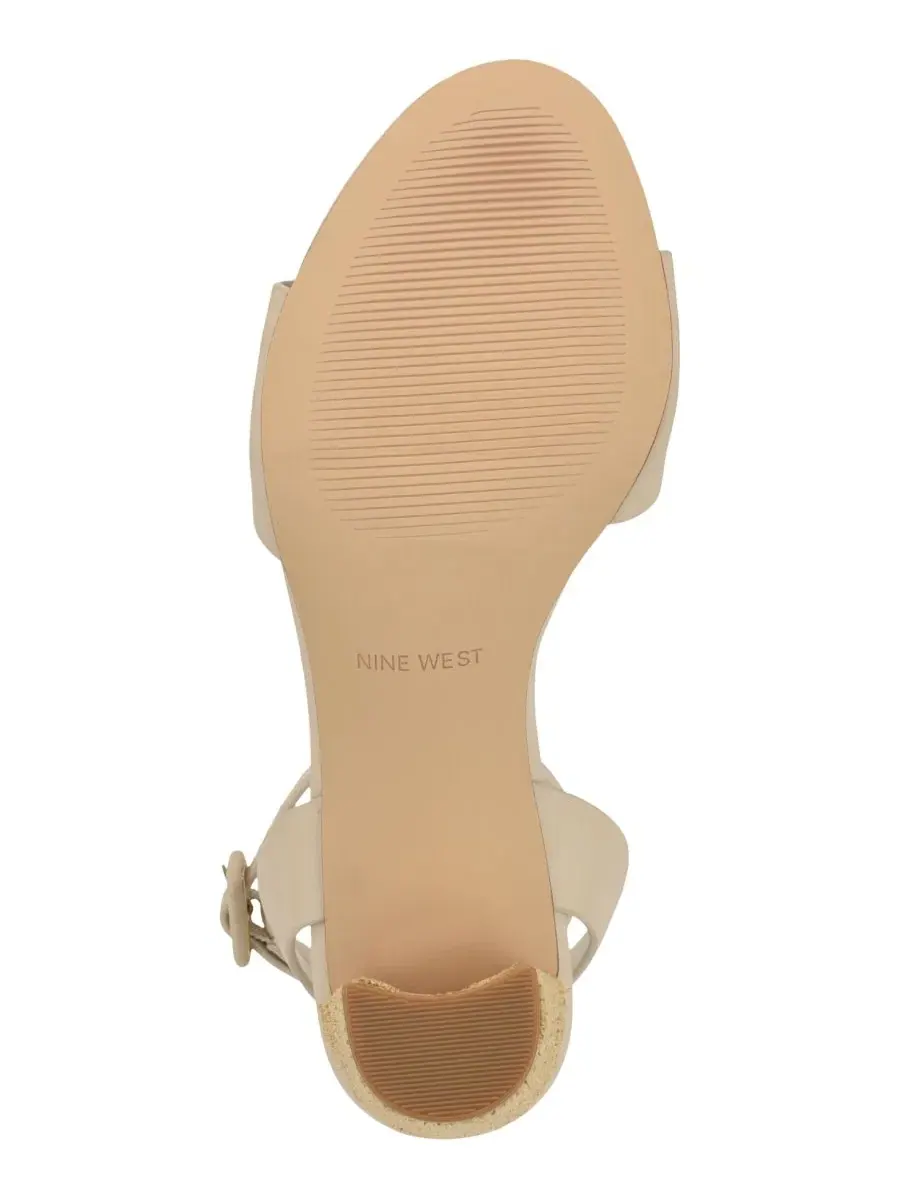 Женские сандалии Pheba на каблуке с ремешком на щиколотке Nine West — изображение 5 из 5, кремовый