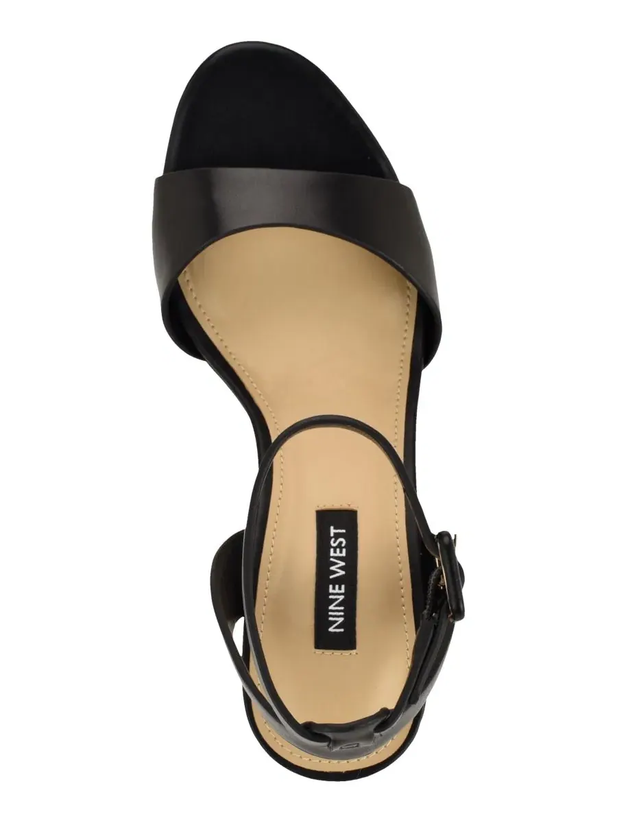 Женские сандалии Pheba на каблуке с ремешком на щиколотке Nine West — изображение 4 из 5, черный