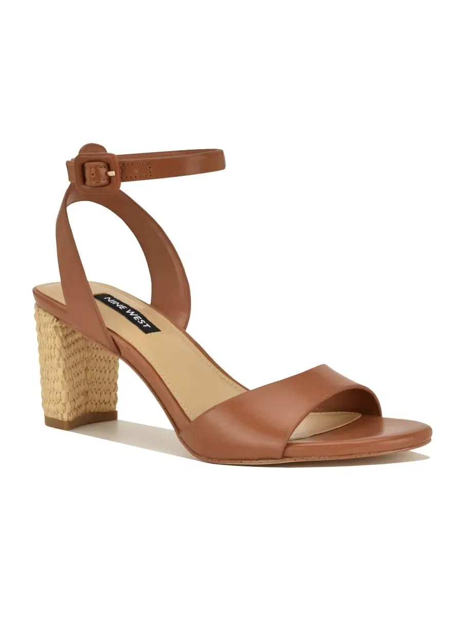 Женские сандалии Pheba на каблуке с ремешком на щиколотке Nine West — изображение 1 из 5, коричневый