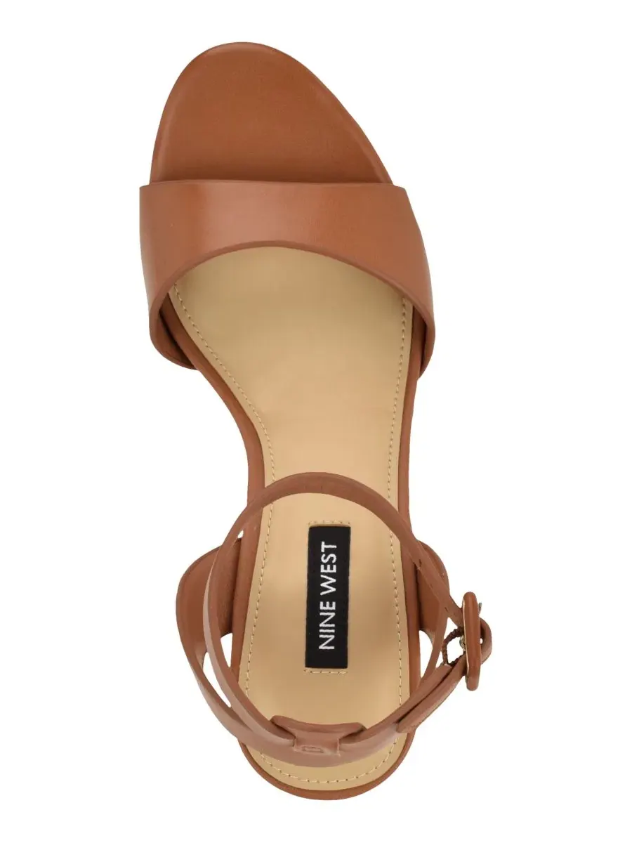 Женские сандалии Pheba на каблуке с ремешком на щиколотке Nine West — изображение 4 из 5, коричневый