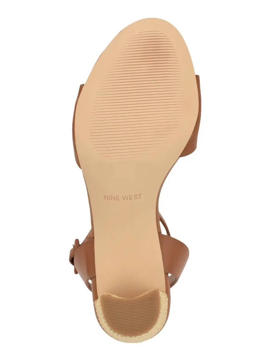 Женские сандалии Pheba на каблуке с ремешком на щиколотке Nine West — изображение 5 из 5, коричневый