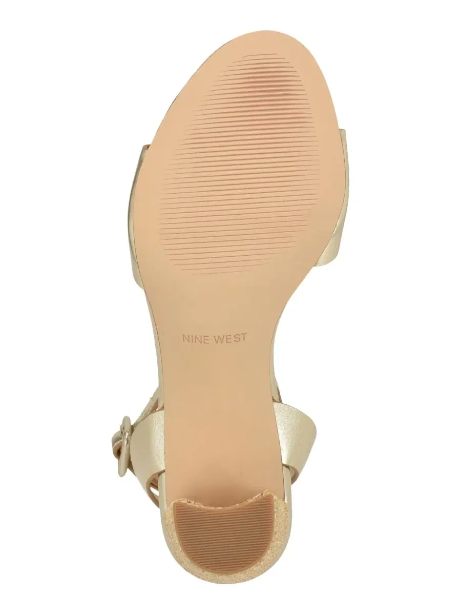 Женские сандалии Pheba на каблуке с ремешком на щиколотке Nine West — изображение 5 из 5, золото