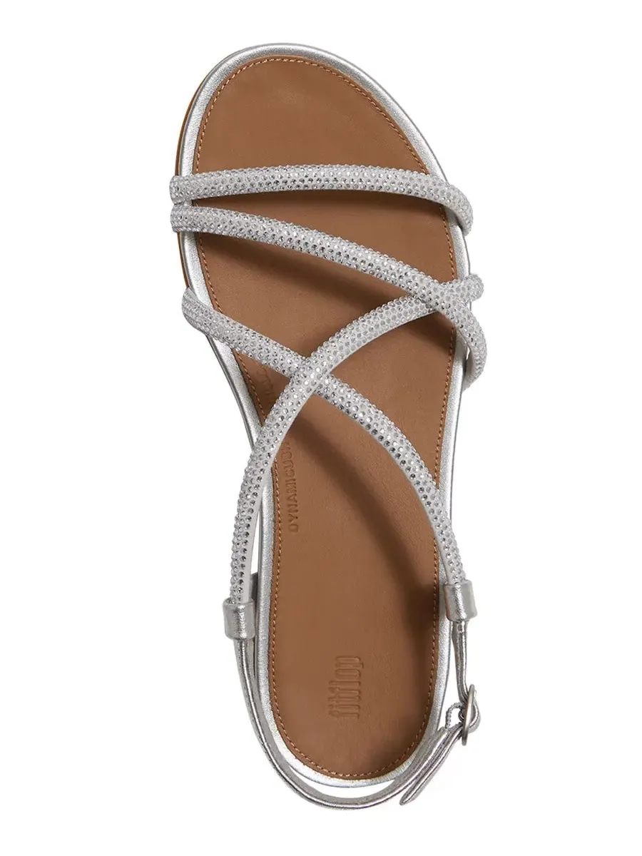 Женские сандалии Gracie с кристальным ремешком и открытым носком FitFlop — изображение 3 из 6, серебряный