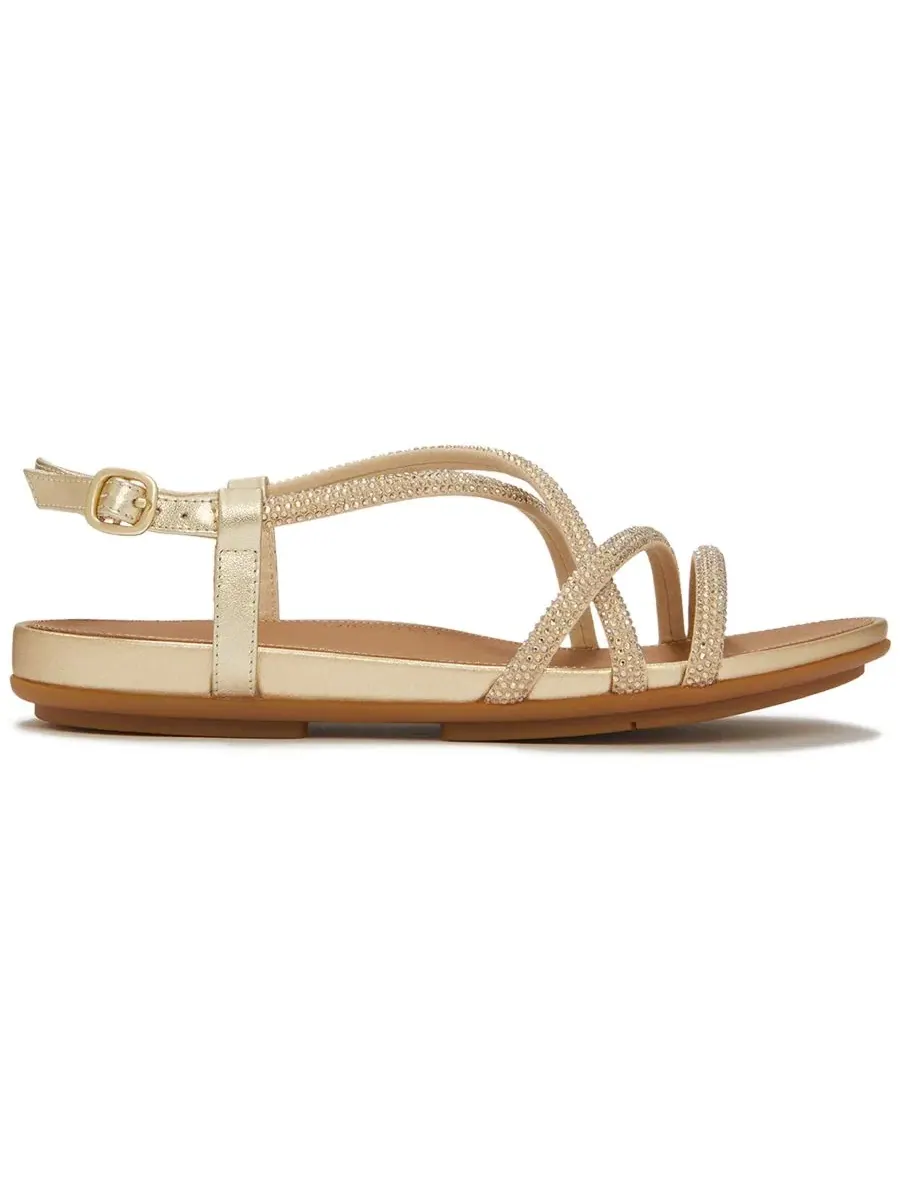 Женские сандалии Gracie с кристальным ремешком и открытым носком FitFlop — изображение 2 из 6, платиновый
