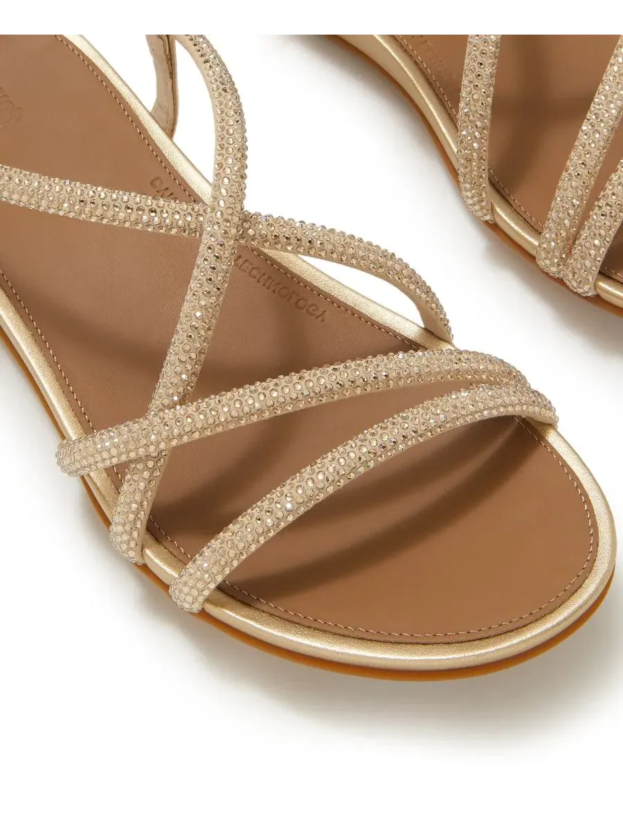 Женские сандалии Gracie с кристальным ремешком и открытым носком FitFlop — изображение 5 из 6, платиновый