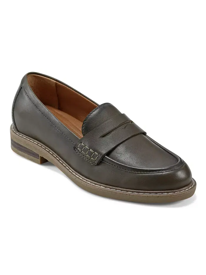 Женские лоферы Javas Slip-On Penny Earth — изображение 1 из 6, темный оливковый