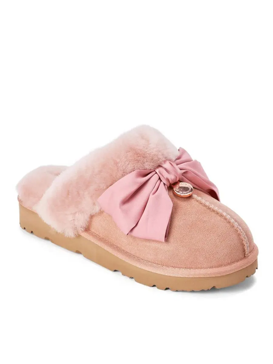 Женские тапочки-шлепанцы Fireside by Sydney Dream Bow Scuff Dearfoams — розовый