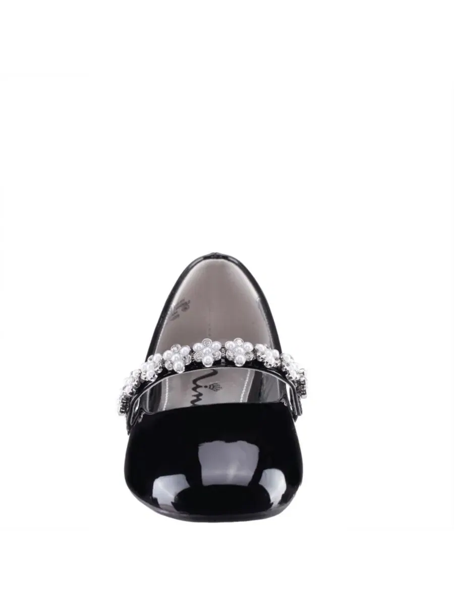 Балетки для девочек с кристаллами и жемчугом JOANSIE by Nina Shoes — изображение 3 из 7, черный