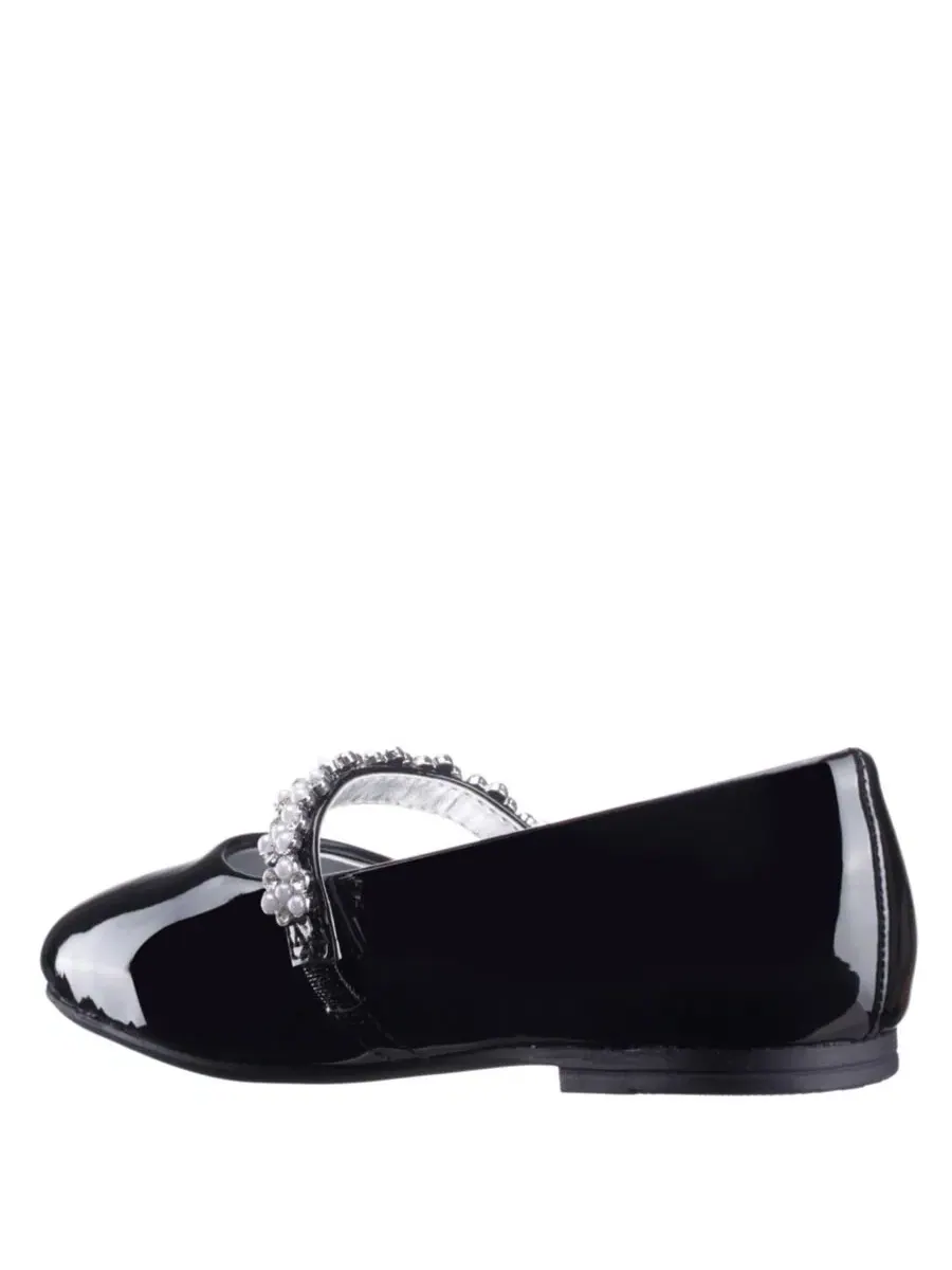 Балетки для девочек с кристаллами и жемчугом JOANSIE by Nina Shoes — изображение 5 из 7, черный