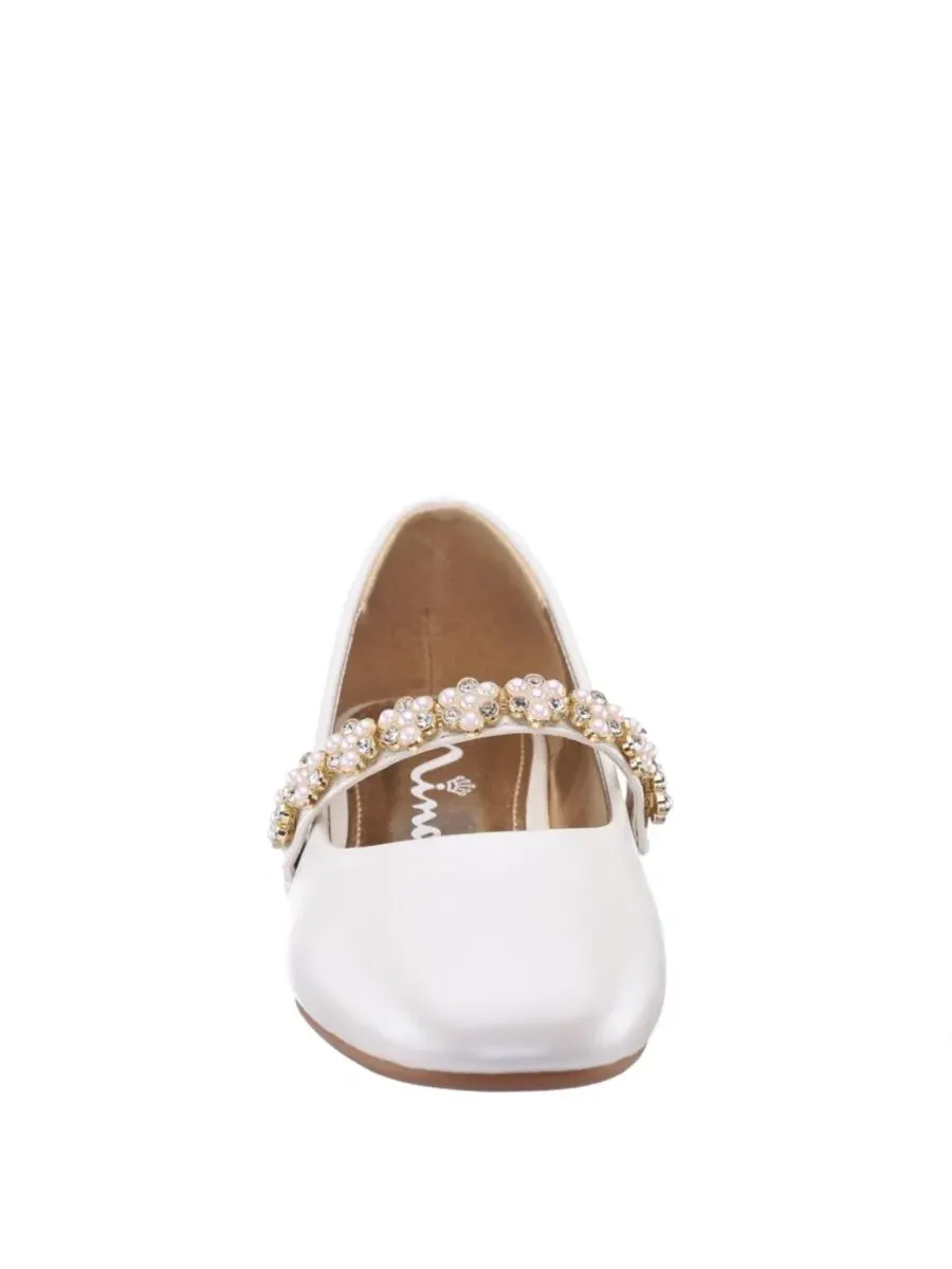 Балетки для девочек с перламутровым блеском, модель Pearlized Ballet Dress Shoe Nina — изображение 3 из 7, белый