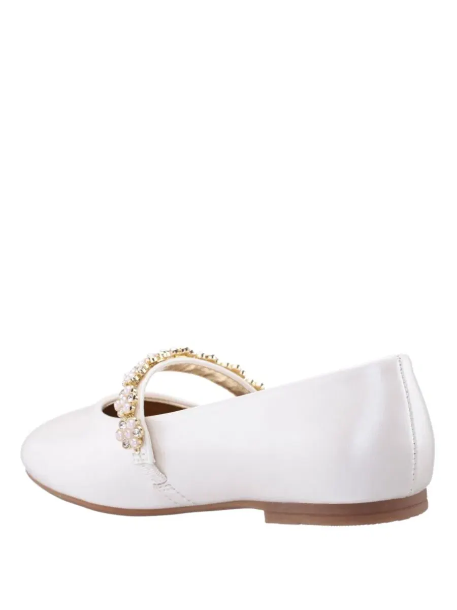 Балетки для девочек с перламутровым блеском, модель Pearlized Ballet Dress Shoe Nina — изображение 5 из 7, белый