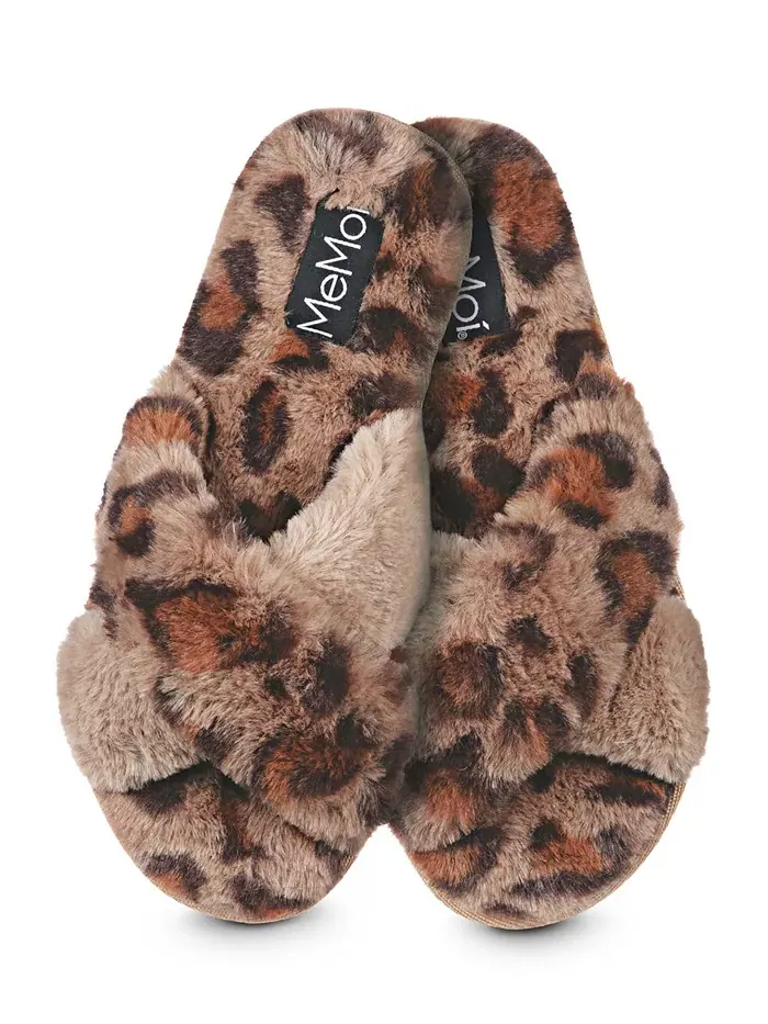 Женские тапочки Cheetah Plush MeMoi — изображение 1 из 1, тауп