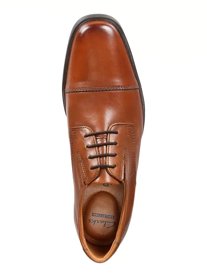 Оксфорды мужские Clarks Tilden с мыском-каплей — изображение 2 из 13, темный бежевый
