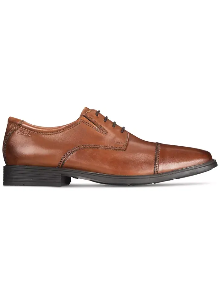 Оксфорды мужские Clarks Tilden с мыском-каплей — изображение 3 из 13, темный бежевый