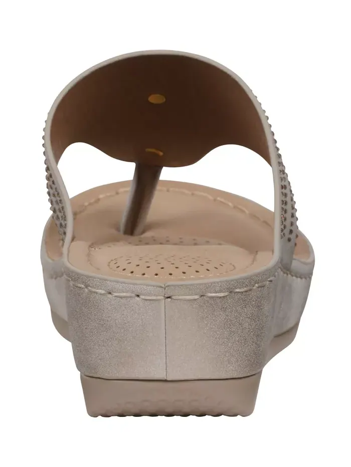 Женские босоножки Cora на платформе с цветочным декором GC Shoes — изображение 3 из 5, светлый золотистый