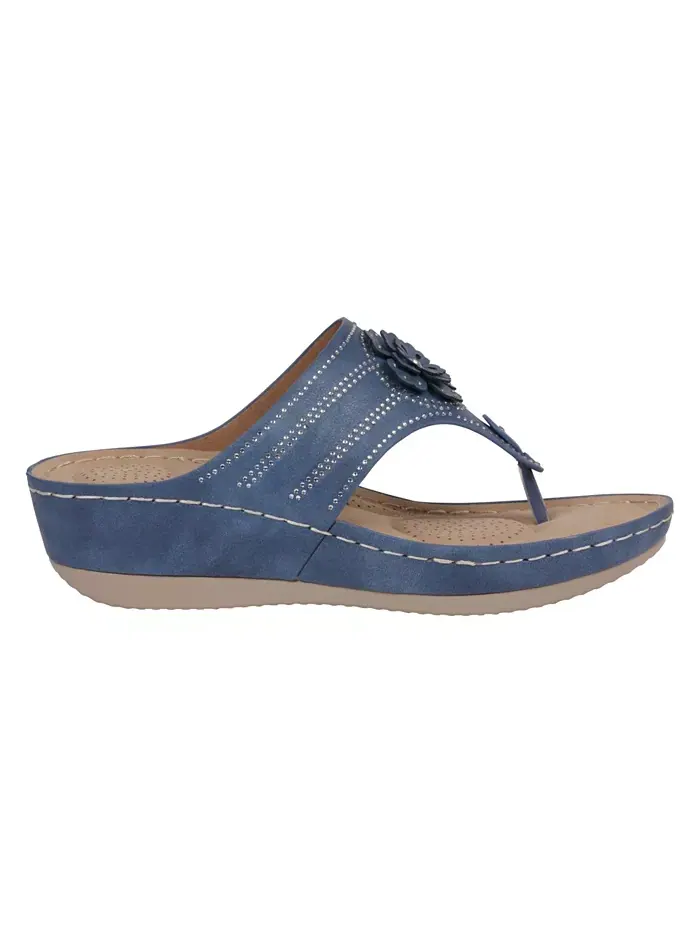 Женские босоножки Cora на платформе с цветочным декором GC Shoes — изображение 2 из 5, синий