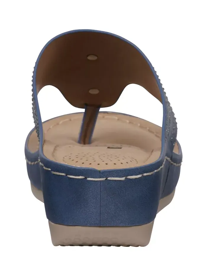 Женские босоножки Cora на платформе с цветочным декором GC Shoes — изображение 3 из 5, синий