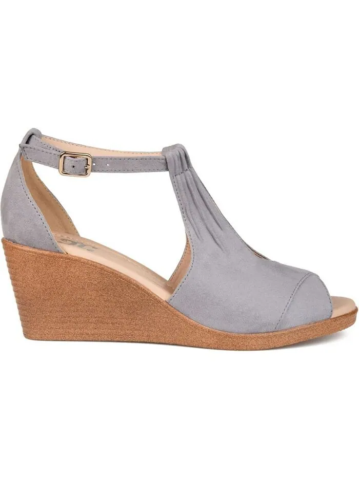 Женские босоножки на танкетке Kedzie Journee Collection — изображение 2 из 8, серый