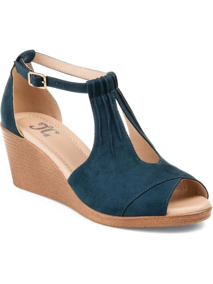 Женские босоножки на танкетке Kedzie Journee Collection — изображение 1 из 8, синий