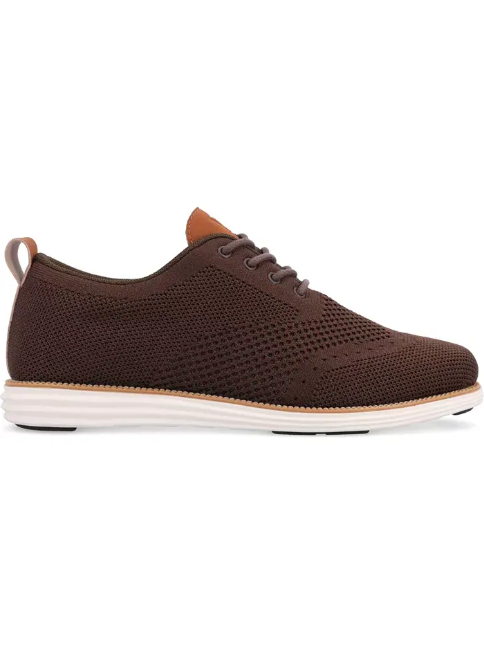 Мужские классические туфли-оксфорды Ezra Tru Comfort Foam Knit Wingtip Vance Co. — изображение 2 из 6, коричневый