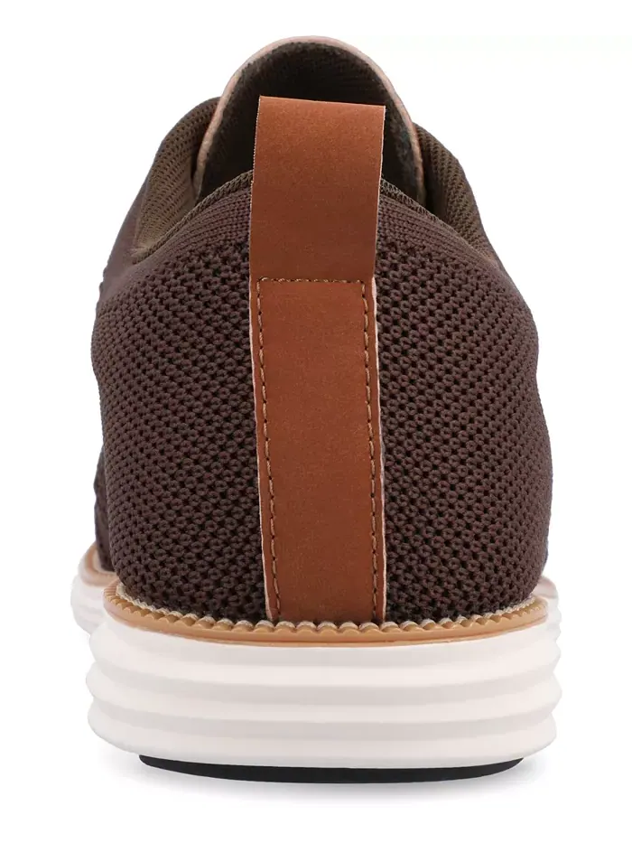 Мужские классические туфли-оксфорды Ezra Tru Comfort Foam Knit Wingtip Vance Co. — изображение 3 из 6, коричневый