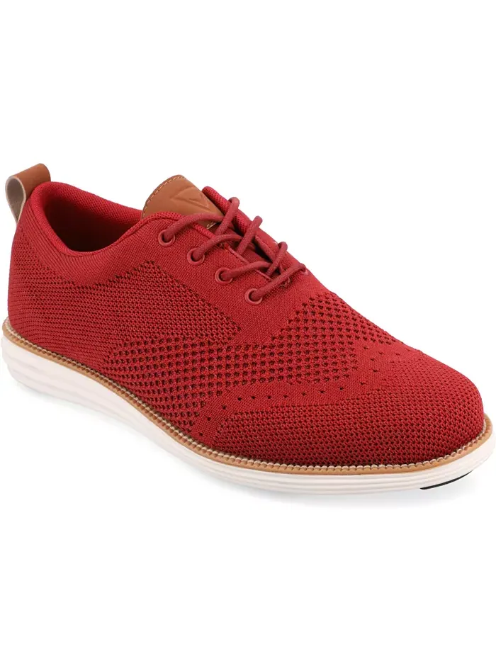 Мужские классические туфли-оксфорды Ezra Tru Comfort Foam Knit Wingtip Vance Co. — изображение 1 из 6, красный