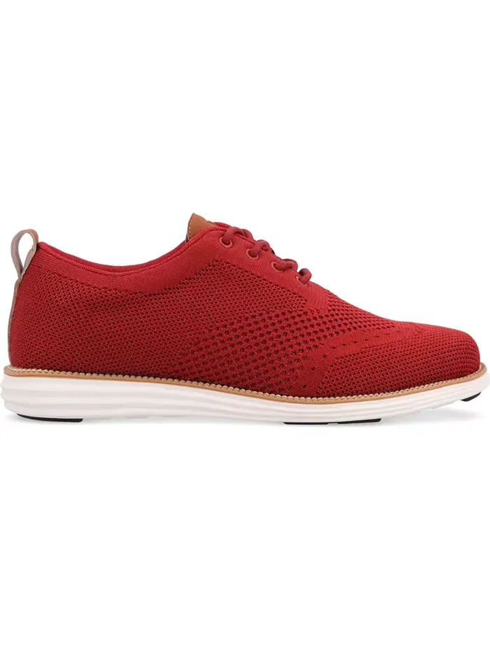 Мужские классические туфли-оксфорды Ezra Tru Comfort Foam Knit Wingtip Vance Co. — изображение 2 из 6, красный