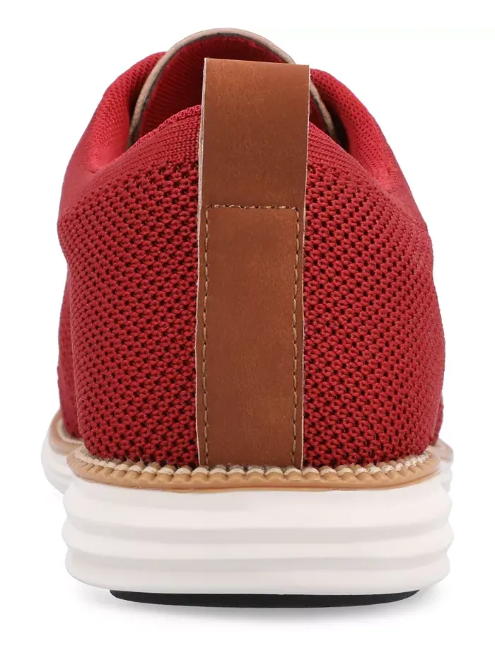 Мужские классические туфли-оксфорды Ezra Tru Comfort Foam Knit Wingtip Vance Co. — изображение 3 из 6, красный