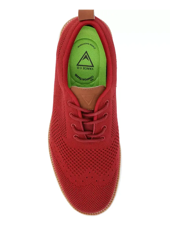Мужские классические туфли-оксфорды Ezra Tru Comfort Foam Knit Wingtip Vance Co. — изображение 4 из 6, красный