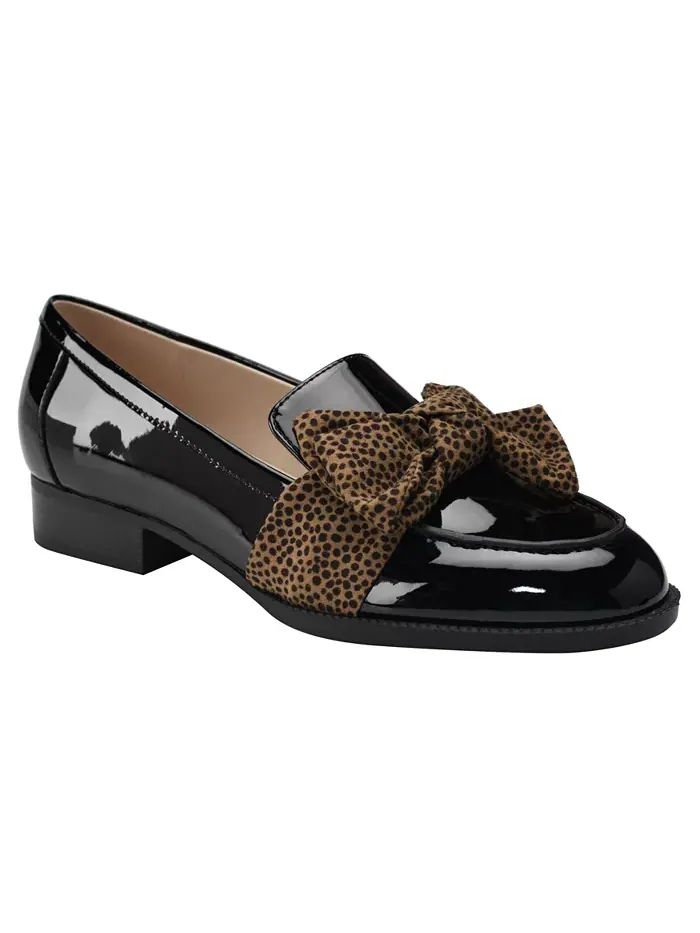 Женские лодочки Lindio Bow Slip-On с зауженным носком Bandolino — изображение 1 из 5, черный