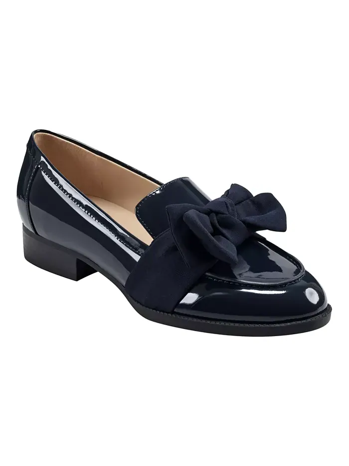Женские лодочки Lindio Bow Slip-On с зауженным носком Bandolino — изображение 1 из 7, синий