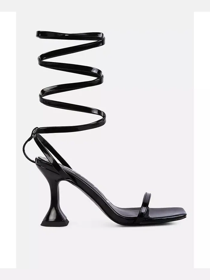 Женские босоножки Lewk Strappy Tie Up Spool Heel London Rag — изображение 1 из 5, черный