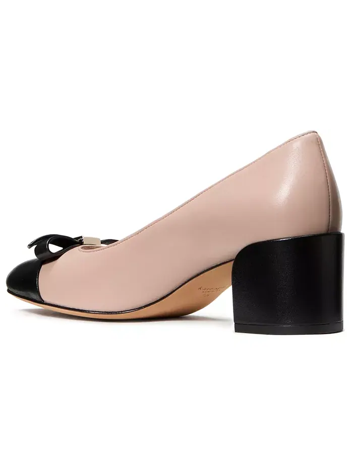 Туфли Women's Deco Bow Smooth Leather Ballet Pumps kate spade new york — изображение 3 из 4, бледный черный