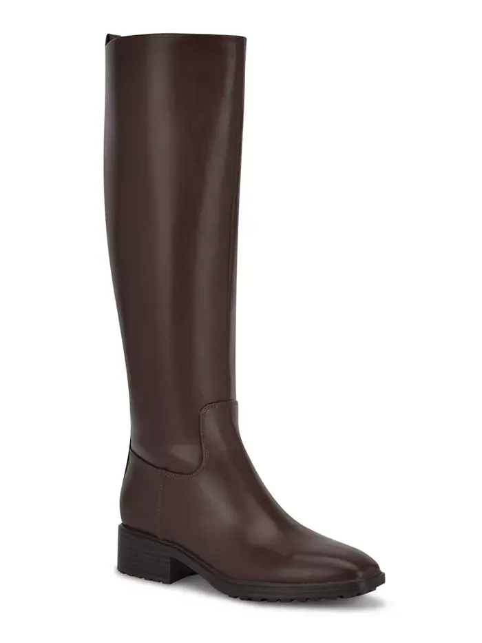 Женские сапоги Barile на широком каблуке для высокой икры Nine West — изображение 1 из 5, коричневый