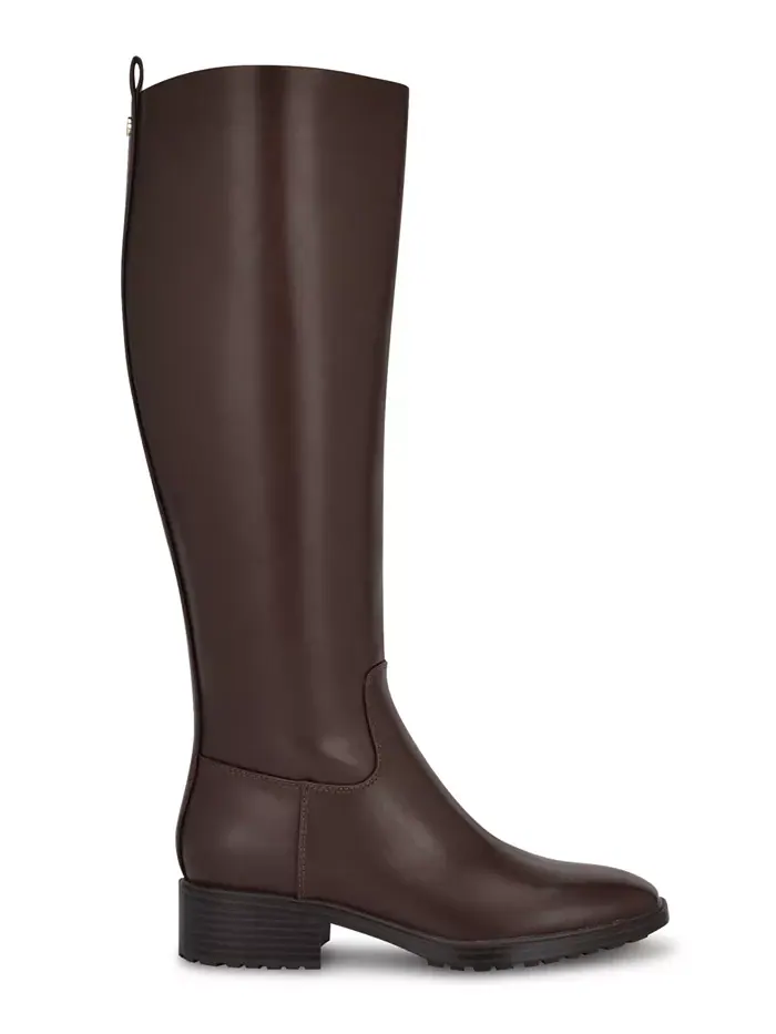 Женские сапоги Barile на широком каблуке для высокой икры Nine West — изображение 2 из 5, коричневый