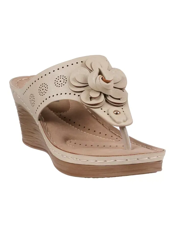 Женские босоножки Willa на платформе с цветочным принтом GC Shoes — изображение 1 из 5, золото