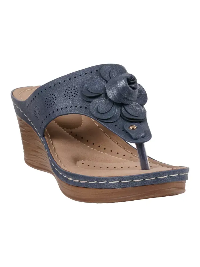 Женские босоножки Willa на платформе с цветочным принтом GC Shoes — изображение 1 из 5, синий