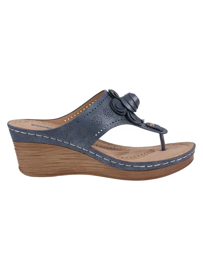 Женские босоножки Willa на платформе с цветочным принтом GC Shoes — изображение 2 из 5, синий