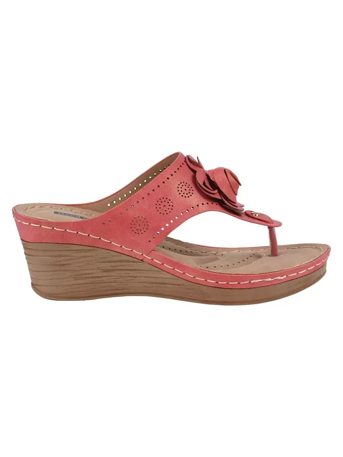 Женские босоножки Willa на платформе с цветочным принтом GC Shoes — изображение 2 из 5, красный