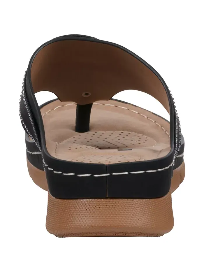 Женские плоские сандалии Vickie Flower Thong GC Shoes — изображение 3 из 5, черный