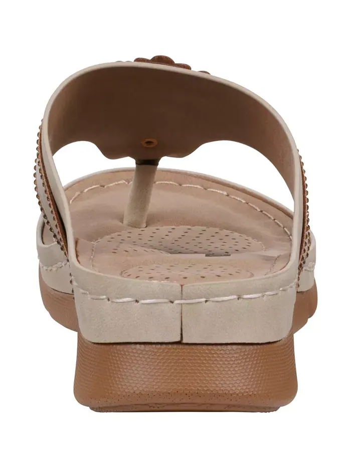 Женские плоские сандалии Vickie Flower Thong GC Shoes — изображение 3 из 5, золото