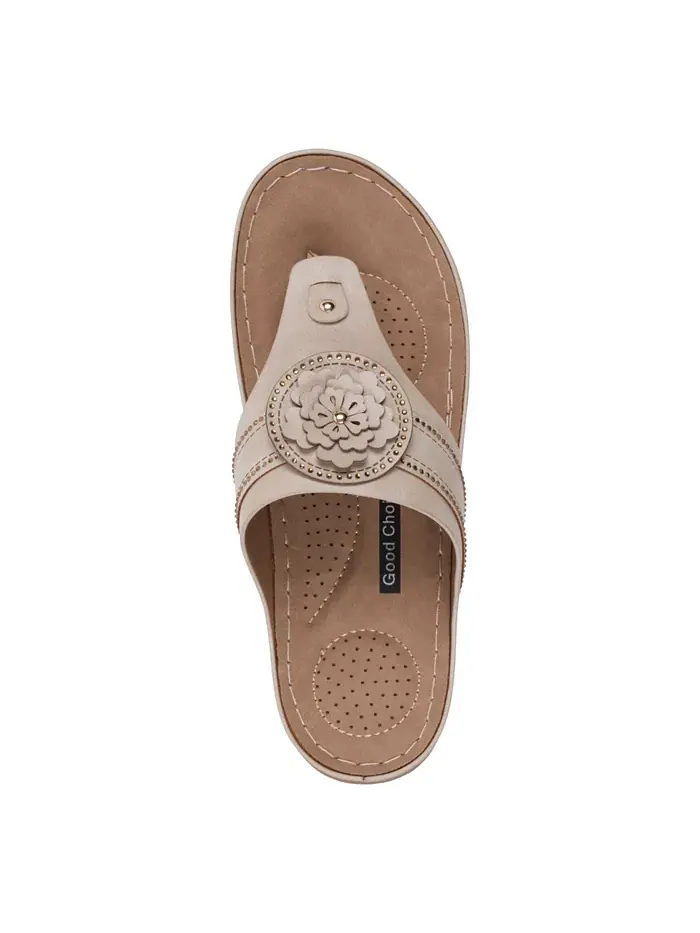 Женские плоские сандалии Vickie Flower Thong GC Shoes — изображение 4 из 5, золото