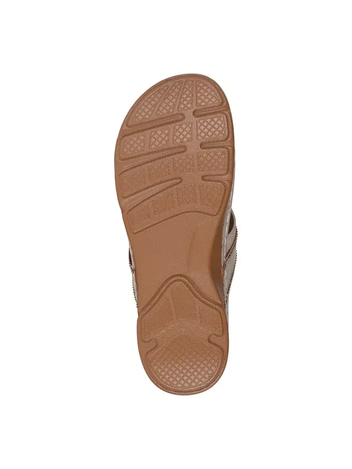 Женские плоские сандалии Vickie Flower Thong GC Shoes — изображение 5 из 5, золото